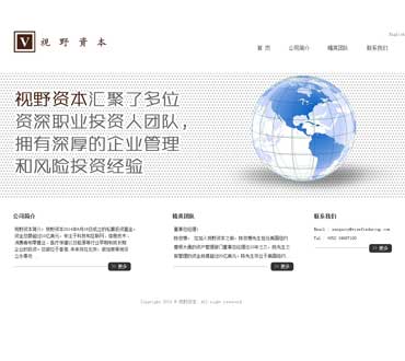 香港視野資本公司網站模版